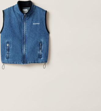 Miu Miu Cashmere denim blouson vest
