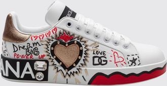 Dolce & Gabbana Sneakers Portofino in pelle di vitello con borchie e strass
