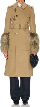 Burberry Cotton Nylon Long Belted Trench Coat, Brand Size 6 ( US Size 4 )