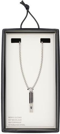 Nordstrom Rack Mens Stainless Steel Bar Pendant Necklace in Black- Stainless at Nordstrom Rack
