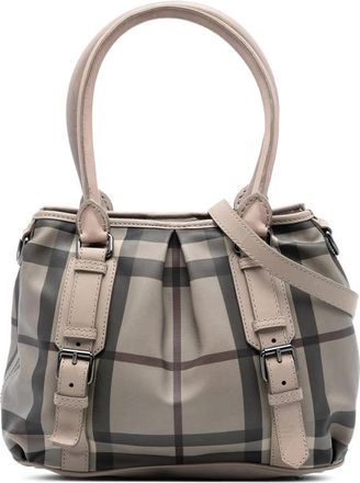 Burberry Pre-owned Burberry Small Smoke Check Coated Canvas Northfield Satchel CNDONHOUDON