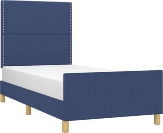 vidaXL Estructura De Cama Sin Colch&oacute;n Tela Azul 90x190 Cm Vidaxl