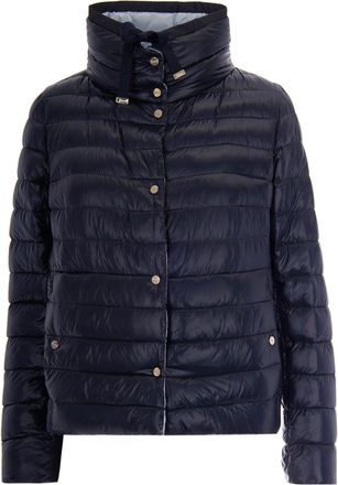Herno Reversible Down Jacket In Dark Blue