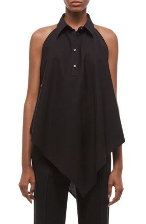 Helmut Lang Sleeveless Cotton Shirt in Black at Nordstrom, Size X-Small