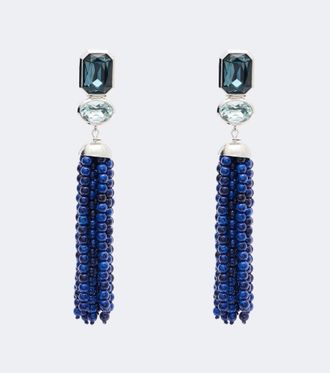 Jennifer Behr Embellished fringed drop earrings