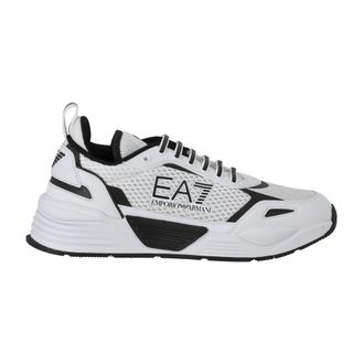 Emporio Armani Casual Sneakers in Blauwe Kleur - Heren - Sneakers - Wit - 44 1/2 EU - Schoenen