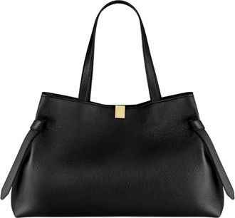 Yuzefi Tassen, Dames, Zwart, ONE Size, Leer, Gyoza Tote Pebble Grain Leather