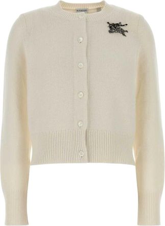 Burberry Knight Cardigan - Dames - Vesten - Wit - L - Wol - Truien & Vesten