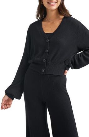 Travis Mathew Magens Bay Rib Cardigan in Black at Nordstrom Rack, Size Large