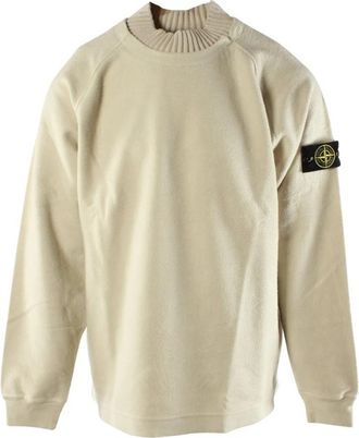 Stone Island Fluffy Turtleneck Sweatshirt - Heren - Sweatshirts - Beige - S - Katoen - Hoodies & sweatvesten