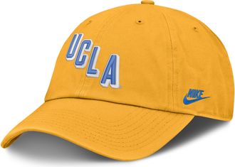 Nike UCLA Natural Club Nike Mens College Adjustable Hat in Yellow | NC0177CUCV-EYR
