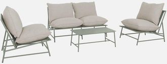 Sweeek Conjunto De Jard&iacute;n De Acero Y Textilene Para 4 Personas