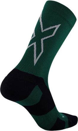 2XU Vectr Light Cushion Crew Socks in Dark Moss/white at Nordstrom, Size Small