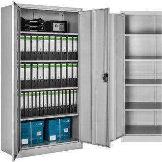 TecTake Armadio portadocumenti con 5 scomparti - Armadio portadocumenti, armadio a 2 ante, armadio ufficio - 90 cm