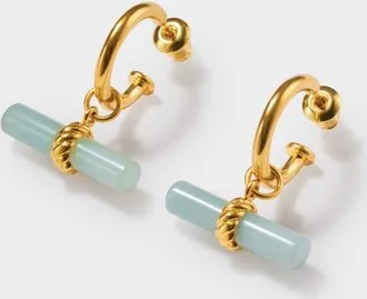 Katie Loxton Azura T-Bar Hoop Earrings in Gold at Nordstrom