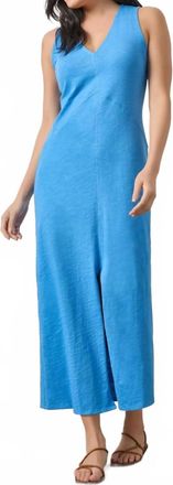 Lilla P Seamed Maxi Dress In Regatta Blue