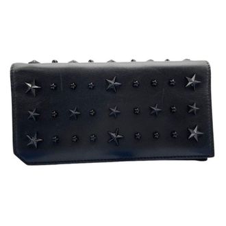 Jimmy Choo London Black Leather Long Wallet (Bi-Fold) (Pre-Owned)