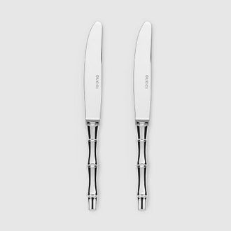 Gucci Dessert Knives With Bamboo Motif, Set Of Two, Black