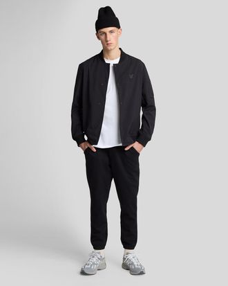 Lyle & Scott geribbelde tailleband joggingbroek - Jet Black