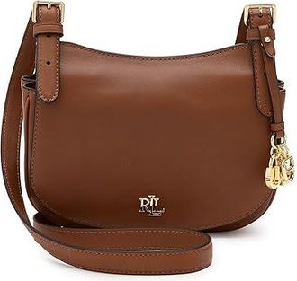 Lauren Ralph Lauren Leather Medium Marcy Crossbody Bag Cross Body Womens Handbags Lauren Tan