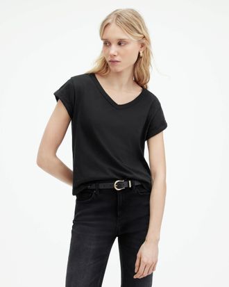 AllSaints Anna V-Neck Short Sleeve T-Shirt