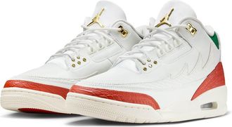 Nike Jordan MENS AIR JORDAN 3 RETRO EL VUELO_SUMMIT WHITE/METALLIC GOLD-PINE GREEN