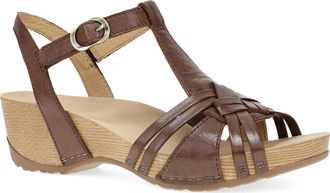 Dansko Womens Tia Woven Strap Sandal In Brown
