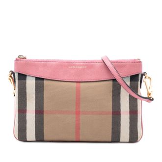 Burberry Tweedehands House Check Canvas Derby Peyton Schoudertas