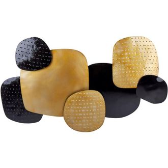 Beliani Beliani - Decorazione da parete in metallo nero dorato 80 x 48 cm motivo astratto Hafnium