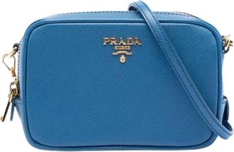 Prada Pre-owned Cross Body Bags, female, Blue, Size: ONE SIZE Pre-owned Saffiano Crossbody Bag