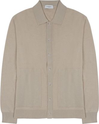 Paolo Pecora Knitted Cotton Shirt With Button-Down Front And Classic Collar
