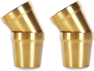 OEM Tazas De Doble Pared (juego De 4 Piezas, Color Dorado), Apilables, T&eacute;, Enfriar Cerveza, De Acero Inoxidable, Acampada Y Uso Diario, 175 Ml