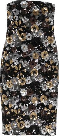 Max Mara Midi-jurk verfraaid met pailletten en bloemenprint - Zwart