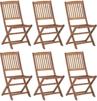 vidaXL Vidaxl - Folding Garden Chairs 6 pcs Solid Acacia Wood