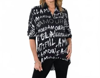 Frank Lyman Design Bethann Woven Top In Black