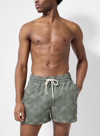 Simons Mens Embroidered cropped swim short