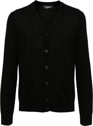 Dsquared2 V-Neck Cardigan With Button-Down Front And Front Pockets