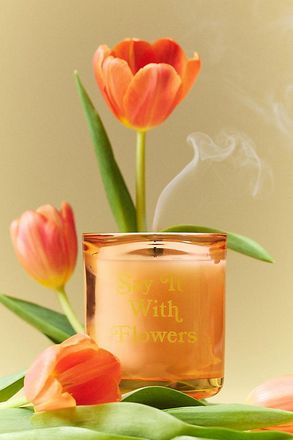 Anthropologie Book Boxed Floral Tulip Fields Glass Candle