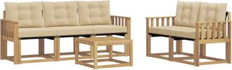 vidaXL Conjunto De Sof&aacute;s De Exterior 6 Uds. Y Beige Vidaxl