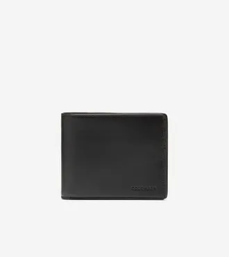 Cole Haan Mens Leather Slimfold Wallet - Black