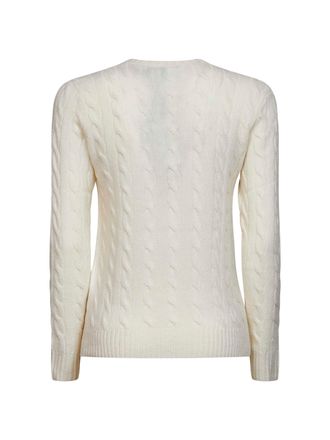 Polo Ralph Lauren Womens Sweater Cable-Knit Wool-Cashmere Ivory