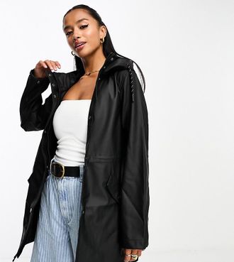Vero Moda Petite raincoat with hood in black