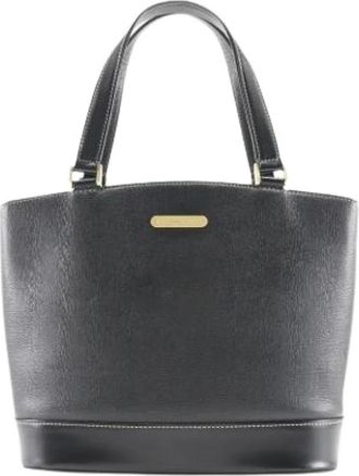 Burberry Pre-owned Tote Bags, female, Black, Size: ONE SIZE Pre-owned Leather Tote