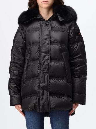 Peuterey Piumino corto in nylon trapuntato con cappuccio in shearling