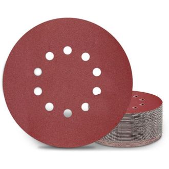 Elle Discos De Lijado De 225 Mm, 25 Piezas, Grano P180, 10 Agujeros, Discos Abrasivos Redondos De 225 Mm, Papel De Lija Para Lijadoras