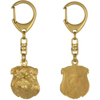 OEM Grif&oacute;n De Bruselas, Griffon Bruxellois: Llavero De Perro Ba&ntilde;ado En Oro, Decoraci&oacute;n De Bolsos, Accesorio De Lujo De Art-dog