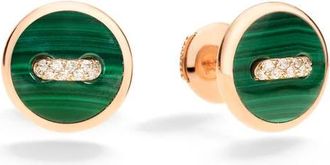 POMELLATO Pom Pom Dot Malachite & Pav&eacute; Diamond Stud Earrings at Nordstrom