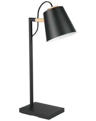 Eglo Eglo Lacey 1 Light Table Lamp With Structured Black Finish & Black With White Interior Metal Shade