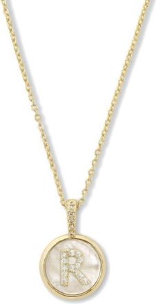 Melinda Maria Baby Love Letters Initial Pendant Necklace in Gold R at Nordstrom
