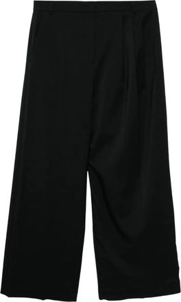 pushBUTTON pleat-detail trousers - Blue